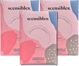 Personal Care Disposal Bags (150 Count, Pack of 3) - for Tampons, Pads, Liners, Condoms & More - Discreet, Hygienic & Odor-Reducing Disposal Solution