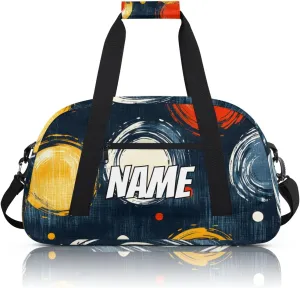 Personalized Custom Gym Bag for Women Men Carry on Boho Circle Travel Duffel Tote Colorful Geometric Overnight Workout Weekender Bag