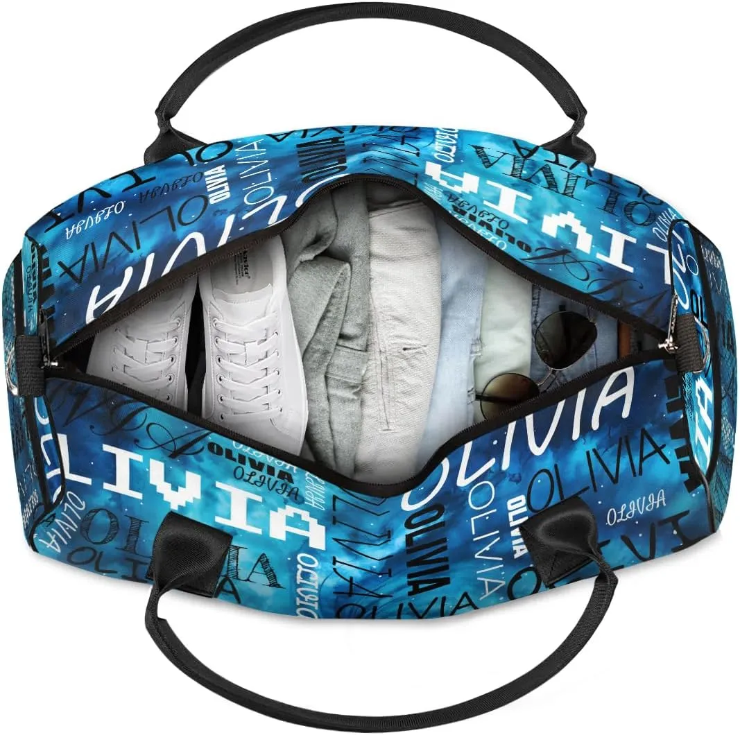 Personalized Dance Bag with Name Art Tie Dye Custom Gym Duffle Bag for Women Travel Bag Carry On Tote Weekender Overnight Bags Sport Training Bag