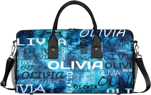 Personalized Dance Bag with Name Art Tie Dye Custom Gym Duffle Bag for Women Travel Bag Carry On Tote Weekender Overnight Bags Sport Training Bag