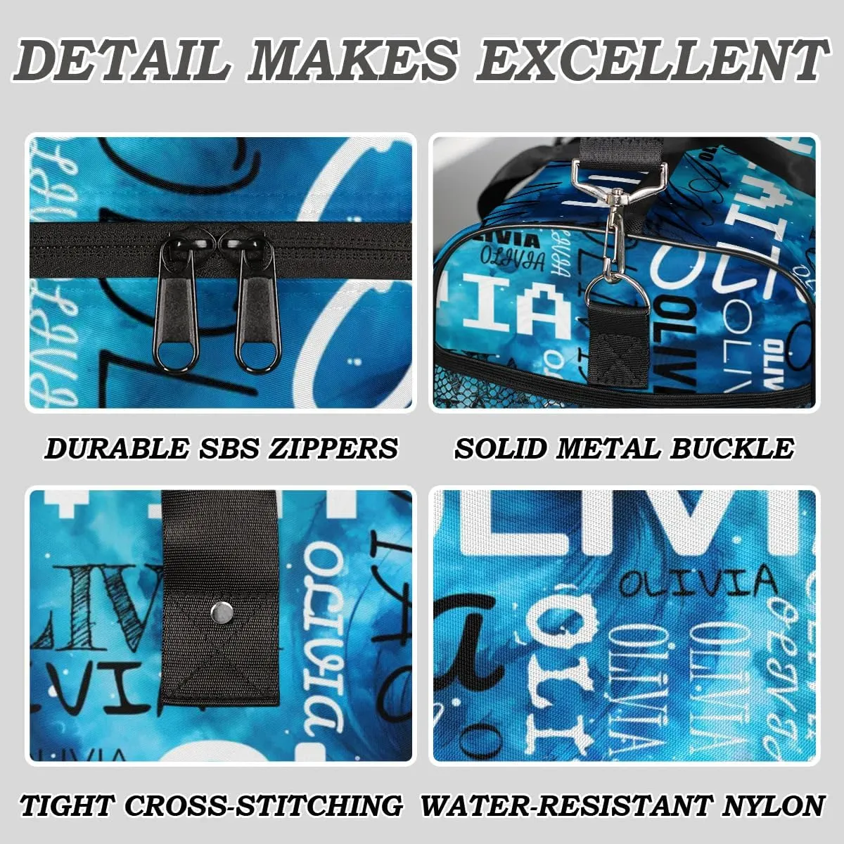 Personalized Dance Bag with Name Art Tie Dye Custom Gym Duffle Bag for Women Travel Bag Carry On Tote Weekender Overnight Bags Sport Training Bag