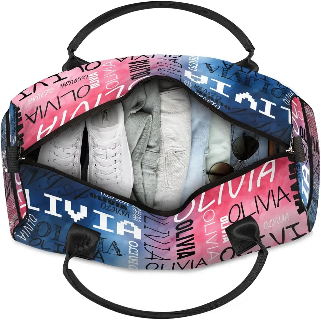 Personalized Dance Bag with Name Funny Tie Dye Custom Gym Duffle Bag for Women Travel Bag Carry On Tote Weekender Overnight Bags Sport Training Bag