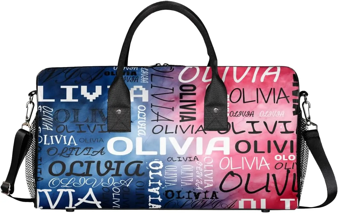 Personalized Dance Bag with Name Funny Tie Dye Custom Gym Duffle Bag for Women Travel Bag Carry On Tote Weekender Overnight Bags Sport Training Bag