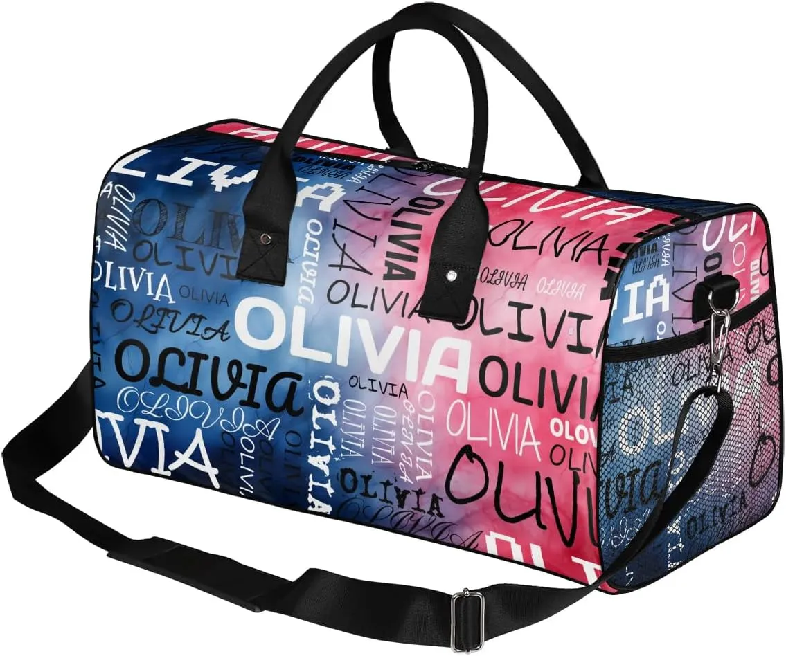 Personalized Dance Bag with Name Funny Tie Dye Custom Gym Duffle Bag for Women Travel Bag Carry On Tote Weekender Overnight Bags Sport Training Bag