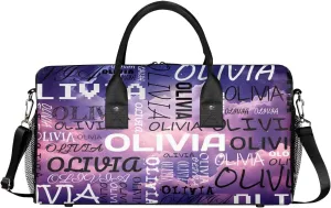 Personalized Dance Bag with Name Starry Night Universe Custom Gym Duffle Bag for Women Travel Bag Carry On Tote Weekender Overnight Bags Sport Training Bag