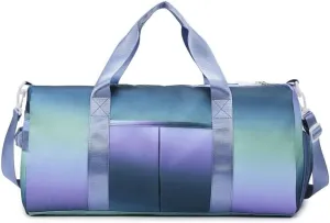Personalized Duffel Bag Embroidered Name Text Sports Gym Bag Travel Bag with Wet Dry Pockets & Shoe Compartment Women and Men
