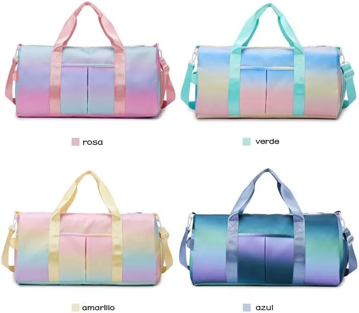 Personalized Duffel Bag Embroidered Name Text Sports Gym Bag Travel Bag with Wet Dry Pockets & Shoe Compartment Women and Men