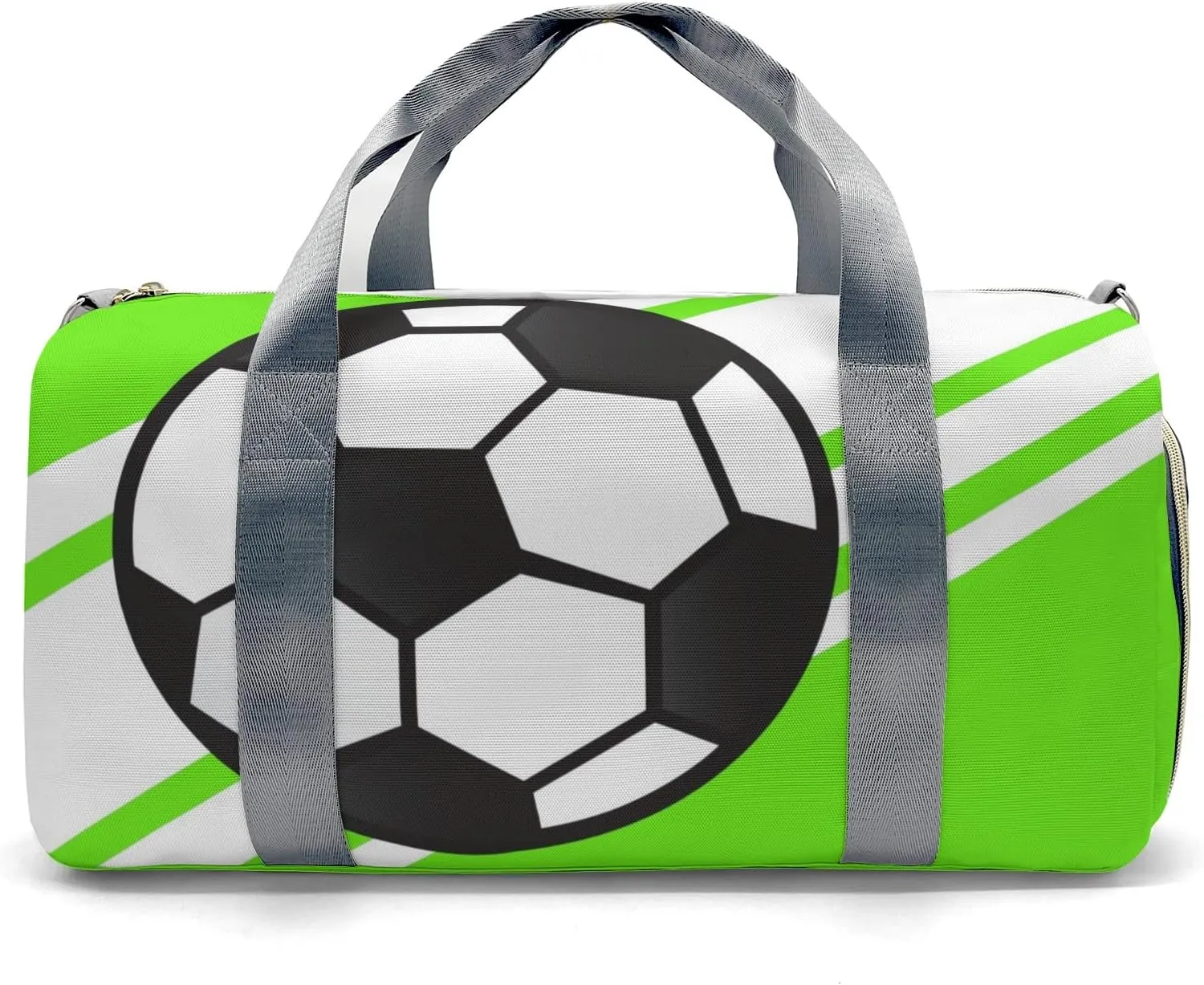 Personalized Duffle Bag with Name,Soccer Ball Sports Green Custom Travel Bag Carry On Weekend Overnight Bag Gym Sports Bag Dance Bag