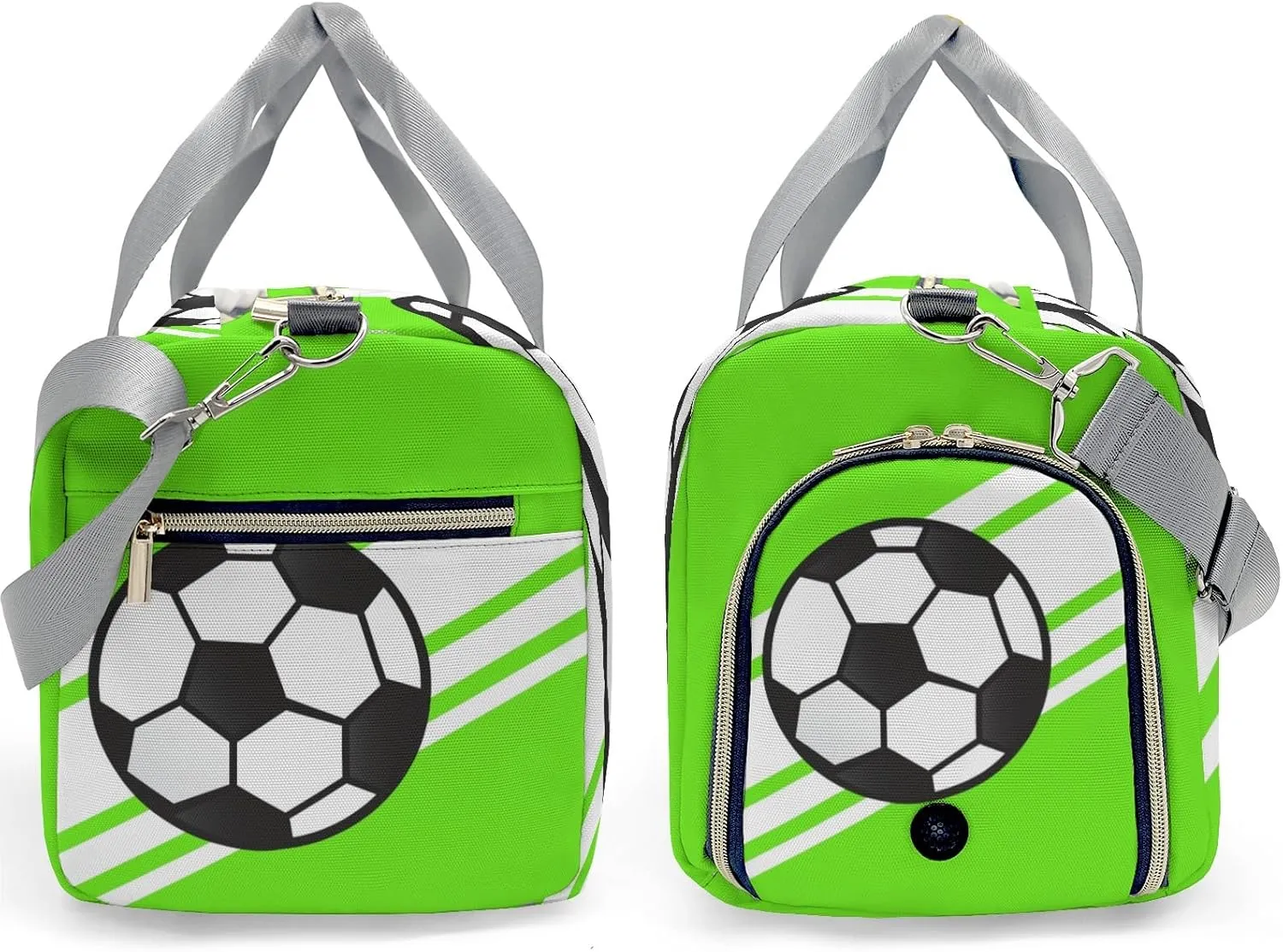 Personalized Duffle Bag with Name,Soccer Ball Sports Green Custom Travel Bag Carry On Weekend Overnight Bag Gym Sports Bag Dance Bag