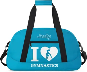 Personalized Kids Gymnastic Bag Blue Raspberry Color Gymnast Custom Name Sport Gymnast Duffel Bag for Girls Teens Large Dance Bags Travel Duffel Bag