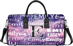 Personalized Letter Initial Dance Bag Custom Monogrammed Gym Duffle Bag Starry Night Universe Travel Bag Carry On Tote Weekender Overnight Bags Sport Training Bag