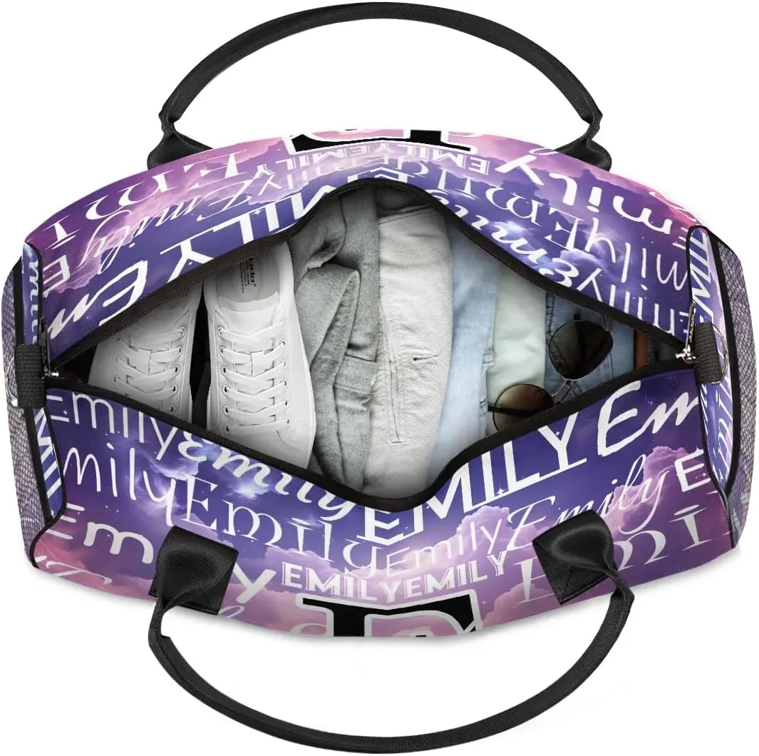 Personalized Letter Initial Dance Bag Custom Monogrammed Gym Duffle Bag Starry Night Universe Travel Bag Carry On Tote Weekender Overnight Bags Sport Training Bag