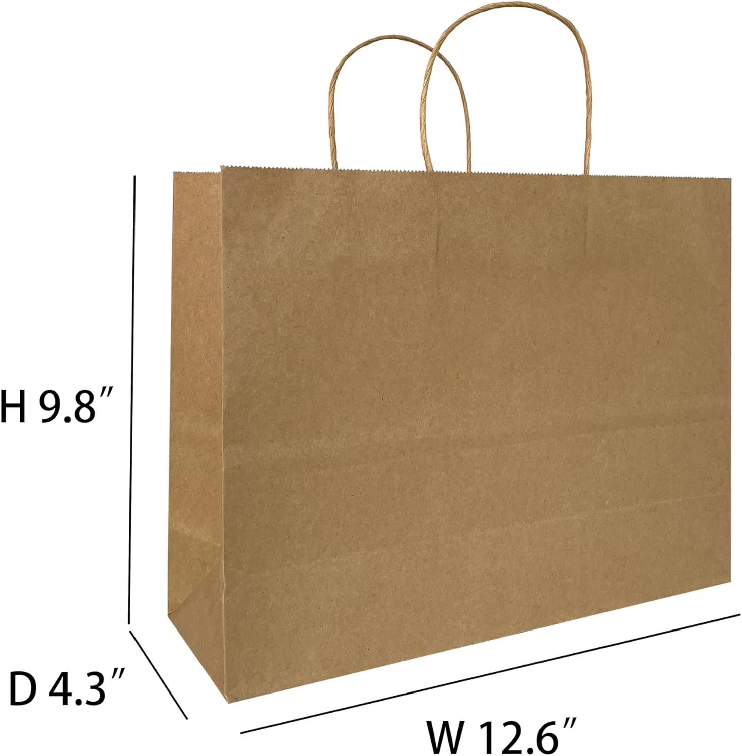 Personalized Paper Bags, 100 PCS Custom Printed Kraft Paper Bags for Small Business, Retail Gift Bags with Logo, Brown Shopping bag with Handle, Paper Bags, Party (Horizontal, 1count (Pack of 100))