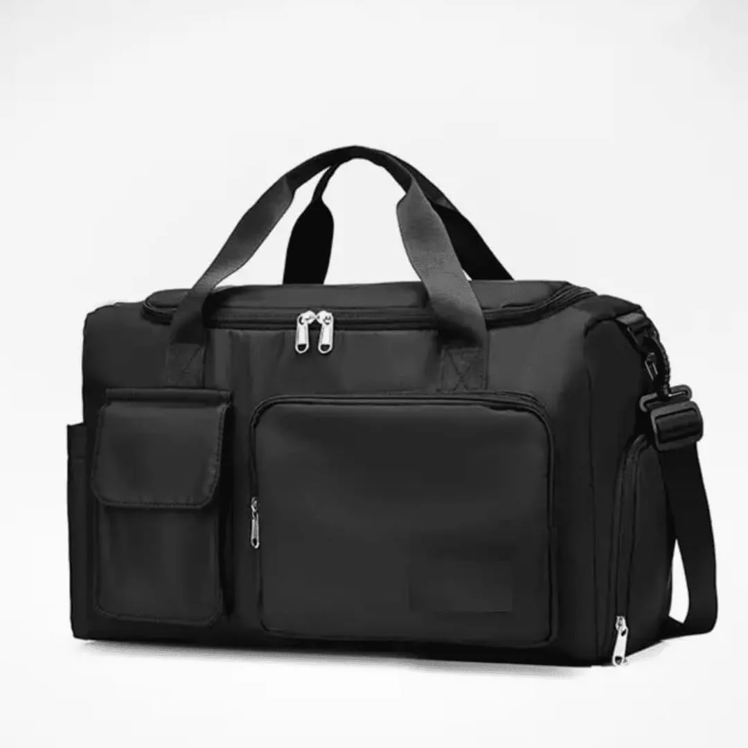 Personalized Sports Bag - Custom Gym Bag, Cheer Bag, Weekender Bag, Duffle Bags Personalized for Men, Women - Personalized Duffel Bag with Name (Black with your text and logo)