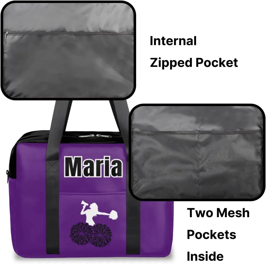 Personalized Travel Duffel Bag with Name - Custom Letter Oxford Cloth Cheer Gym Bag ，Sport Bag Weekender Overnight Bag for Traveling for Women Men Gift for Festival