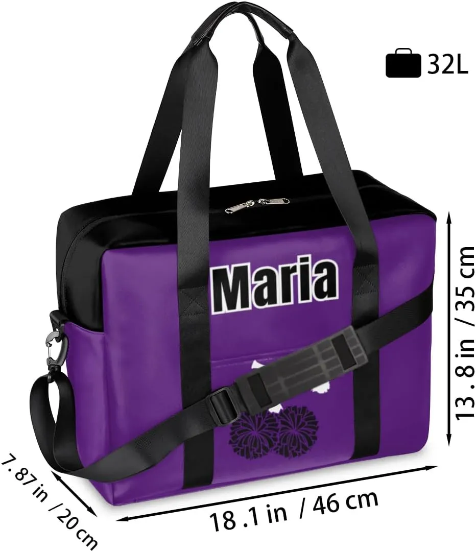 Personalized Travel Duffel Bag with Name - Custom Letter Oxford Cloth Cheer Gym Bag ，Sport Bag Weekender Overnight Bag for Traveling for Women Men Gift for Festival