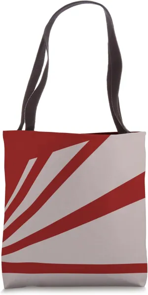 Perspective Beige Dark Red Optical Stripes Tote Bag