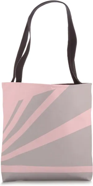 Perspective Beige Pastel Red Optical Stripes Tote Bag