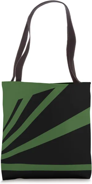 Perspective Black Forest Green Optical Stripes Tote Bag