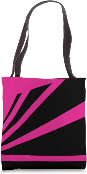 Perspective Black Pink Optical Stripes Tote Bag