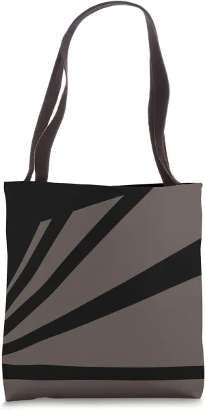 Perspective Brown Black Optical Stripes Tote Bag