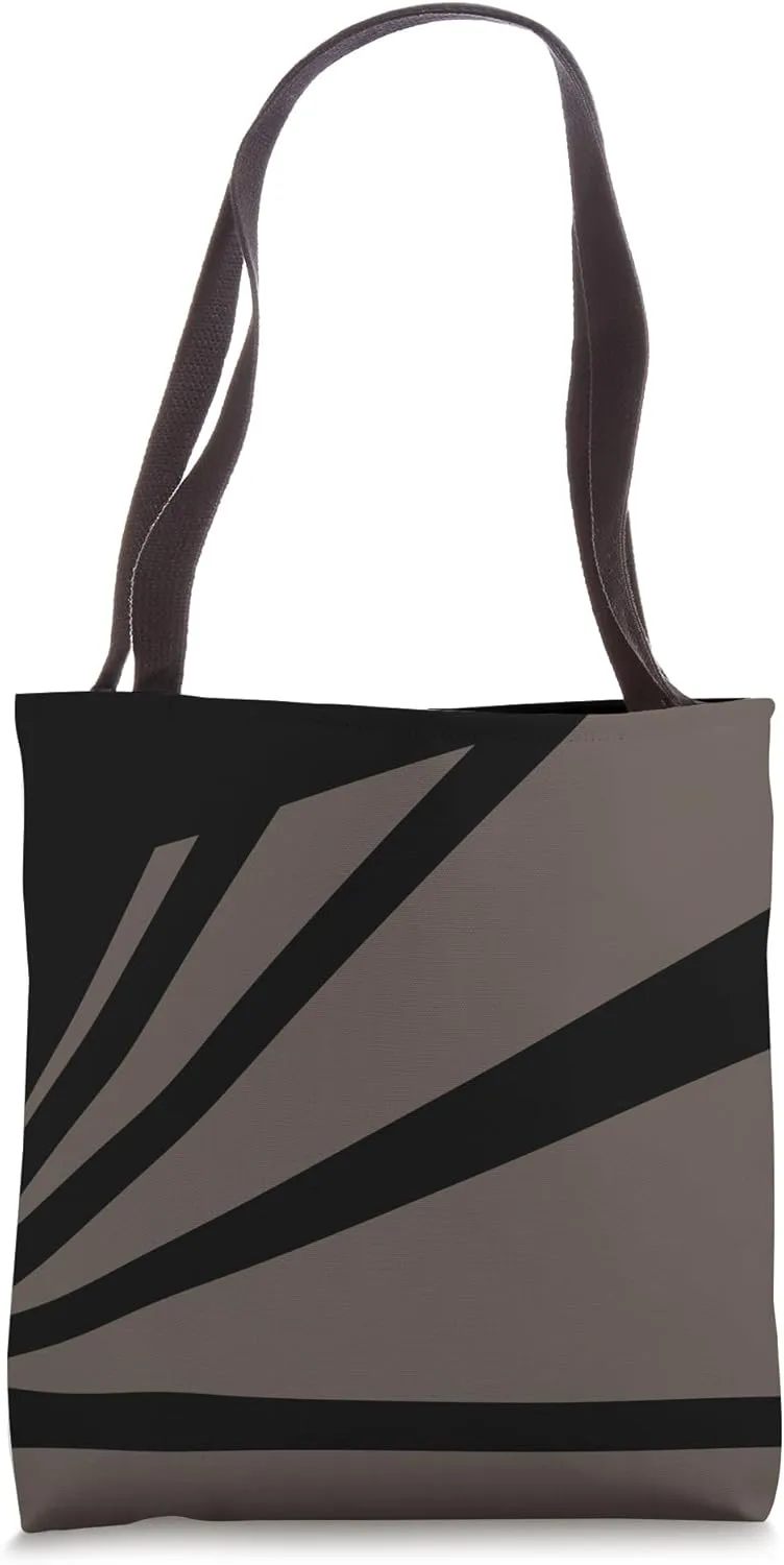 Perspective Brown Black Optical Stripes Tote Bag