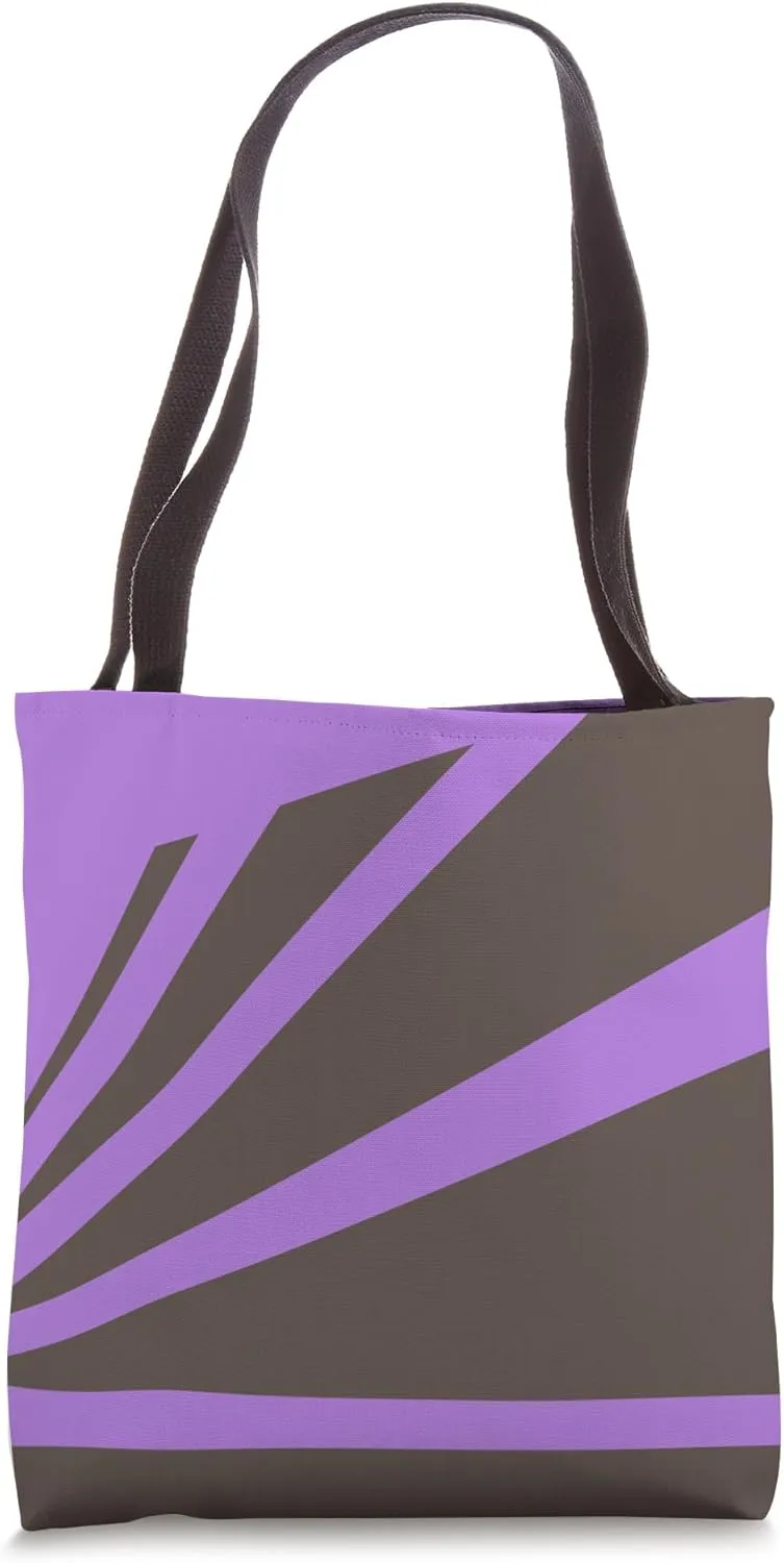 Perspective Brown Lavender Optical Stripes Tote Bag