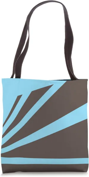 Perspective Brown Pastel Blue Optical Stripes Tote Bag