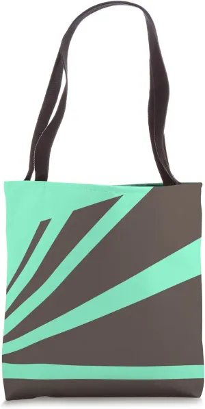 Perspective Brown Pastel Green Optical Stripes Tote Bag