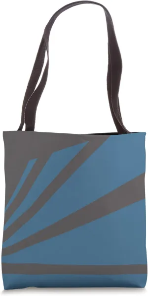 Perspective Charcoal Petrol Blue Optical Stripes Tote Bag