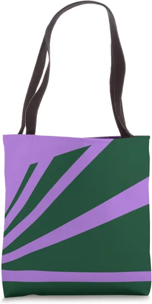 Perspective Forest Green Lavender Optical Stripes Tote Bag