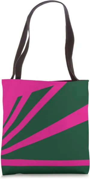 Perspective Forest Green Pink Optical Stripes Tote Bag