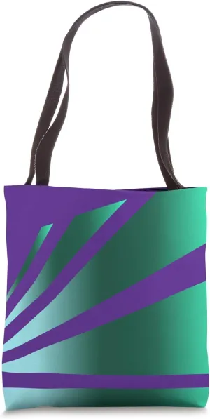 Perspective Gradient Green Violet Optical Stripes Tote Bag