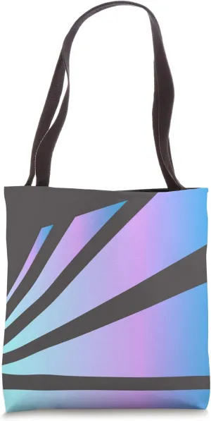 Perspective Gradient Pink Blue Charcoal Stripes Tote Bag