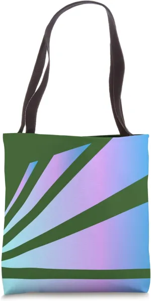 Perspective Gradient Pink Blue Forest Green Optical Stripes Tote Bag
