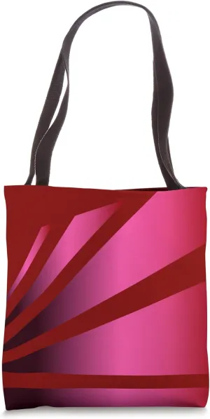 Perspective Gradient Pink Red Dark Red Optical Stripes Tote Bag