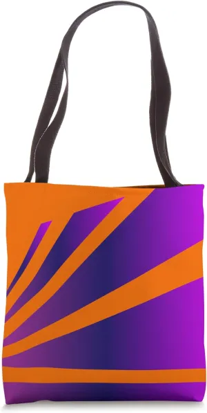 Perspective Gradient Purple Orange Optical Stripes Tote Bag