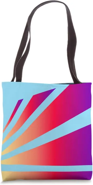 Perspective Gradient Yellow Red Purple Pastel Blue Stripes Tote Bag