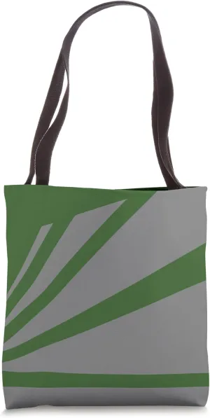 Perspective Gray Forest Green Optical Stripes Tote Bag