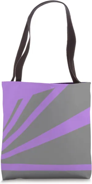 Perspective Gray Lavender Optical Stripes Tote Bag