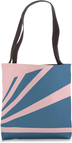 Perspective Petrol Blue Pastel Green Optical Stripes Tote Bag