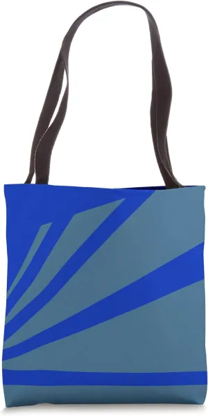 Perspective Petrol Blue Royal Blue Optical Stripes Tote Bag