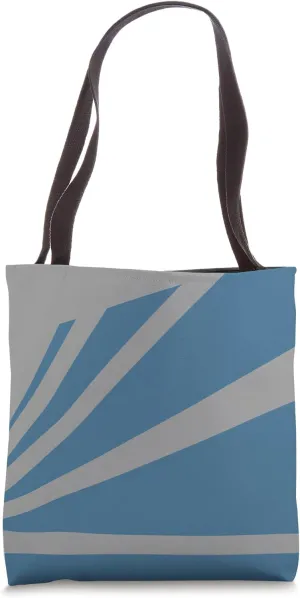 Perspective Teal Blue Gray Optical Stripes Tote Bag