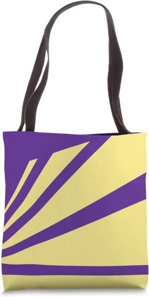 Perspective Yellow Violet Optical Stripes Tote Bag