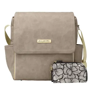 Petunia Pickle Bottom Boxy Diaper Bag Backpack, Easy to Clean, Two Ways to Carry, Stylish & Spacious for On-The-Go Parents (Grey Matte Leatherette)