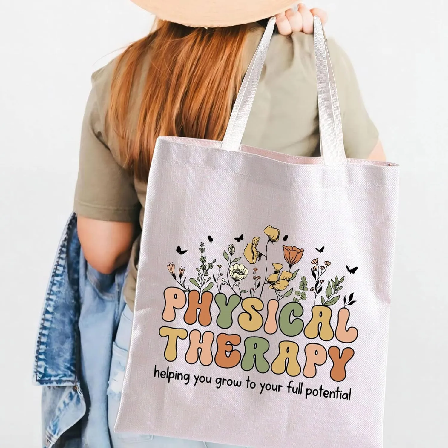 Physical Therapist Tote Bag PT Gift PT PTA Wildflowers Shoulder Bag Physical Therapy Assistant Gift Physical Therapist Gift