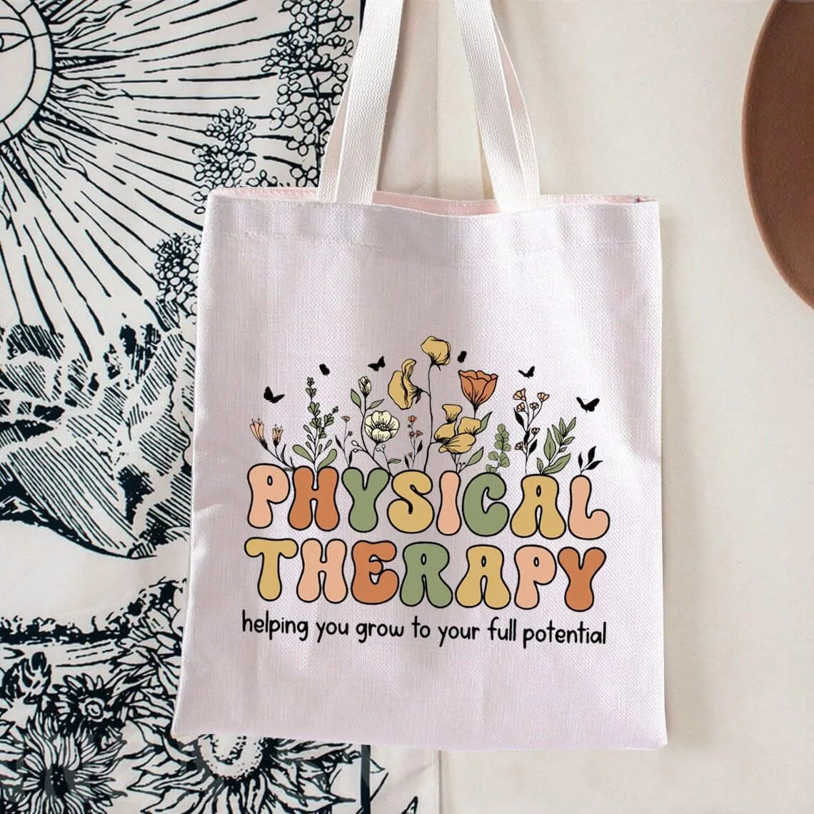 Physical Therapist Tote Bag PT Gift PT PTA Wildflowers Shoulder Bag Physical Therapy Assistant Gift Physical Therapist Gift