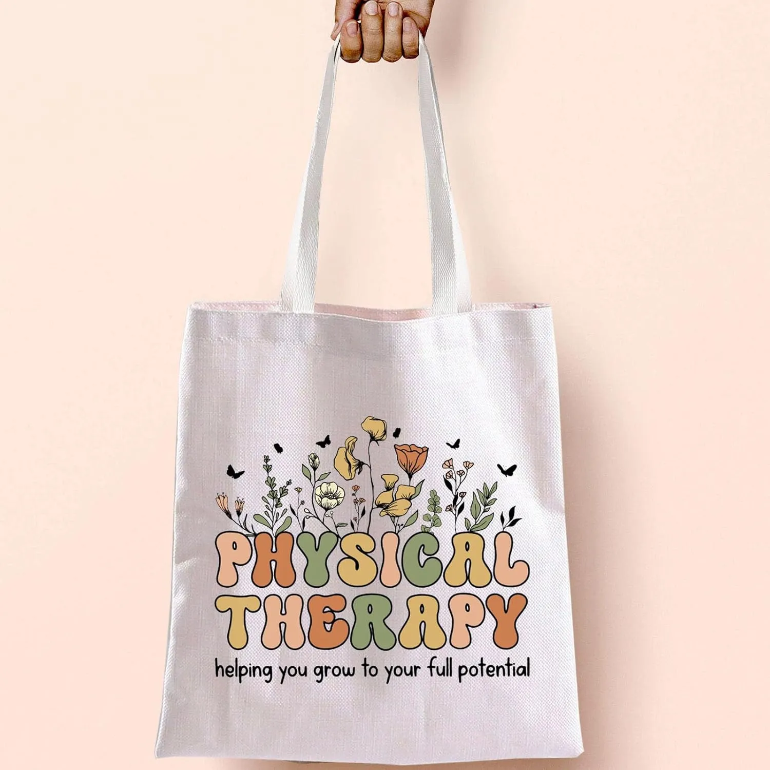 Physical Therapist Tote Bag PT Gift PT PTA Wildflowers Shoulder Bag Physical Therapy Assistant Gift Physical Therapist Gift