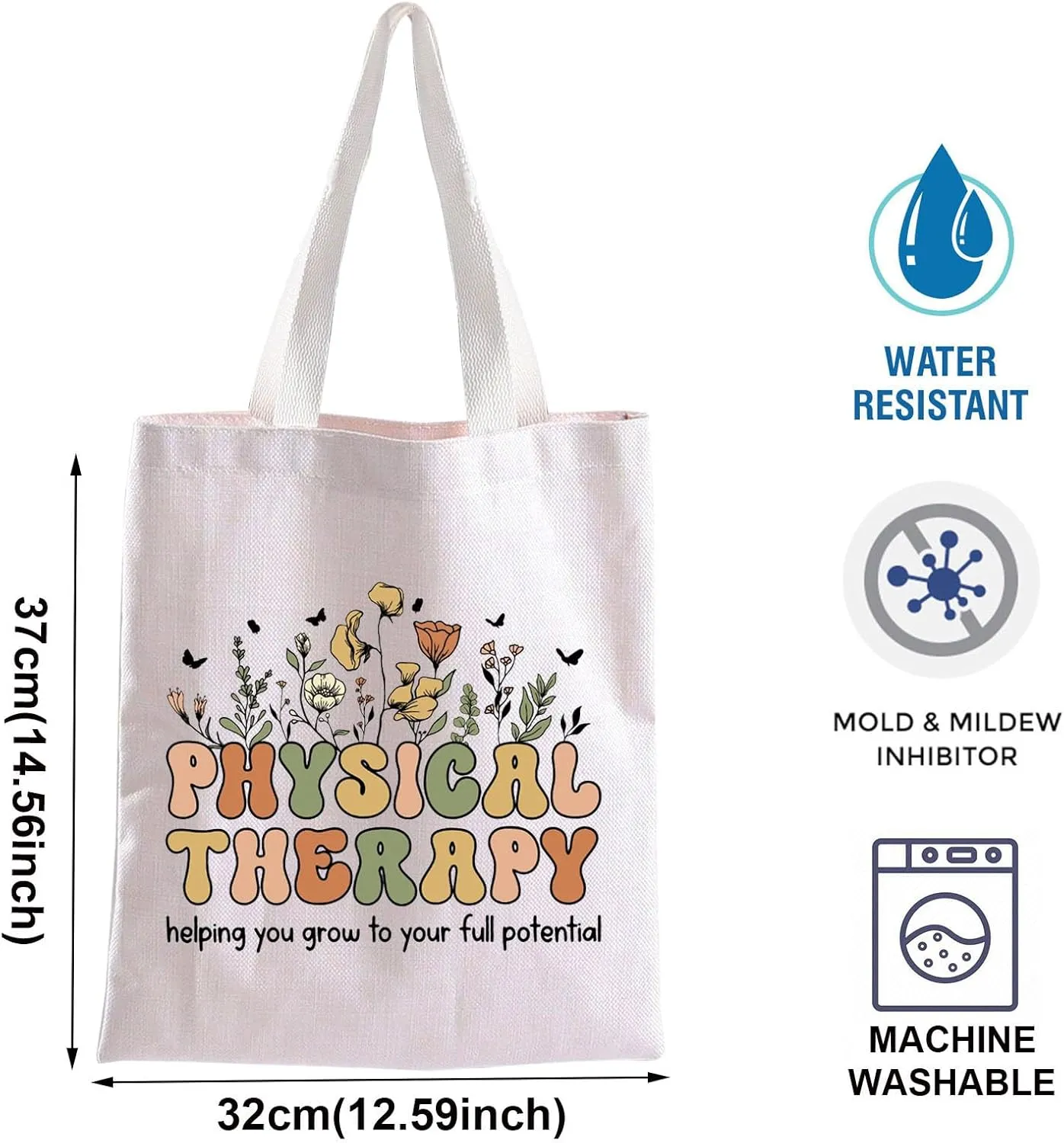 Physical Therapist Tote Bag PT Gift PT PTA Wildflowers Shoulder Bag Physical Therapy Assistant Gift Physical Therapist Gift