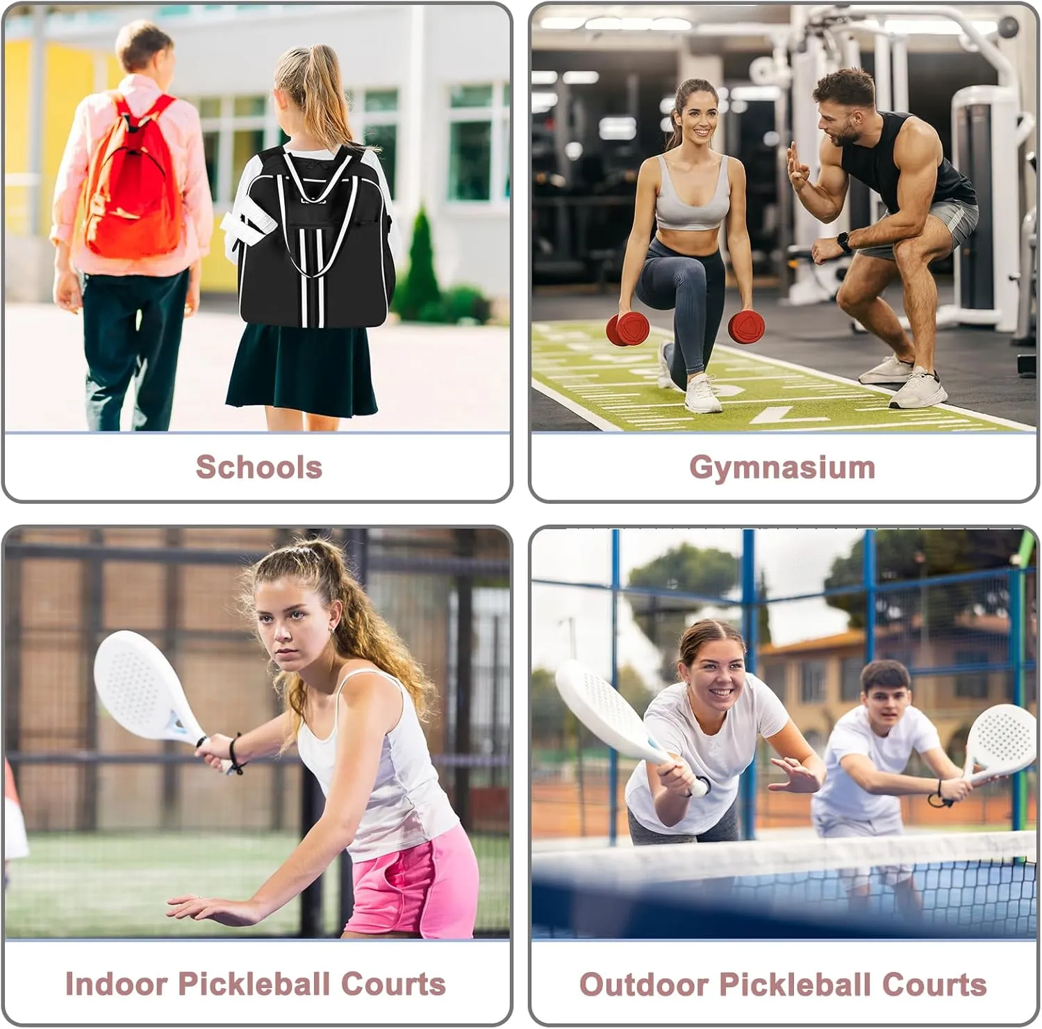 Pickleball Tote Bag - Pickle Ball Backpack with Shoe Compartment & Waterproof Pocket, Shoulder Gym Duffle Bag with Hook